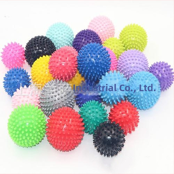 PVC tŕňová masážna lopta pre akupunktúru a fascíu — joga lopta/fitness lopta; Nie nafúkaná; Materiál: PVC; Hmotnosť: prispôsobiteľná; Spracovanie a prispôsobenie: Áno