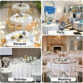 Obrus, polyester, kruhový tvar, hotelový štýl, jednofarebný