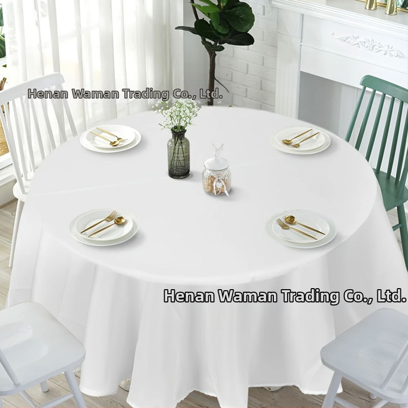 Obrus, polyester, kruhový tvar, hotelový štýl, jednofarebný