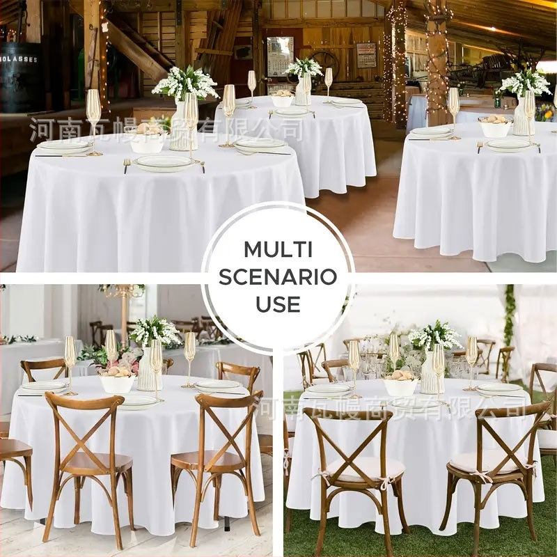 Obrus, polyester, kruhový tvar, hotelový štýl, jednofarebný