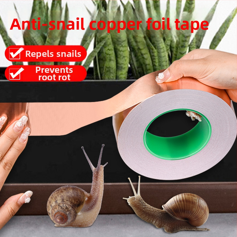 Dvostranná vodivá páska z meďného fóliového materiálu pre záhradu a ochranu stromov; samolepiaca, šírka 20–60 mm, dĺžka 50 m, hrúbka 0,1/0,06 mm, PVC uvoľňovací papier