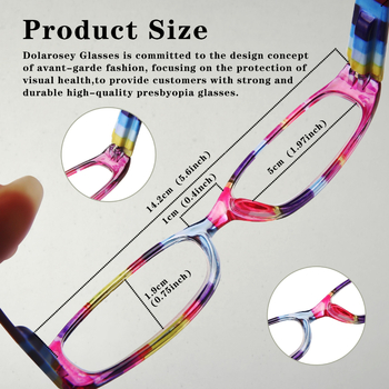 Ochelari de citit – ramă dreptunghiulară, imprimeu retro, pachet de 4, lansare primăvara 2024