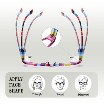 Ochelari de citit – ramă dreptunghiulară, imprimeu retro, pachet de 4, lansare primăvara 2024