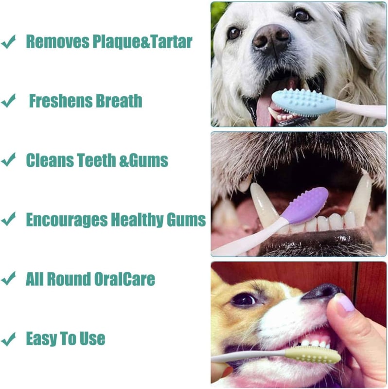 Set četkica za pse, 5 komada, prstna četkica, plastični materijal, pakiranje 200 komada