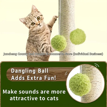 Drevený stĺpik na škrabanie pre mačky a lezecký rám s konopným lanom, jednoduchý štýl