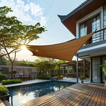 Vonkajšia tieniaca sieť — polyetylén s UV ochranou; moderný minimalistický štýl; kategória: tieniaca sieť