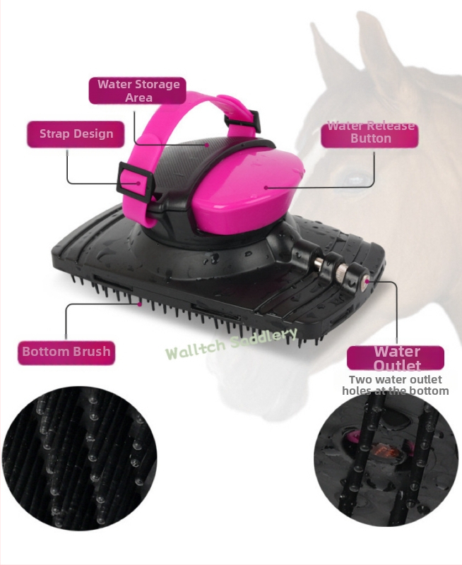 Zirgkopšanas suka komplekts sedlei: masāžas suka, ūdens izsmidzināšanas suka, tīrīšanas skaistumkopšanas suka