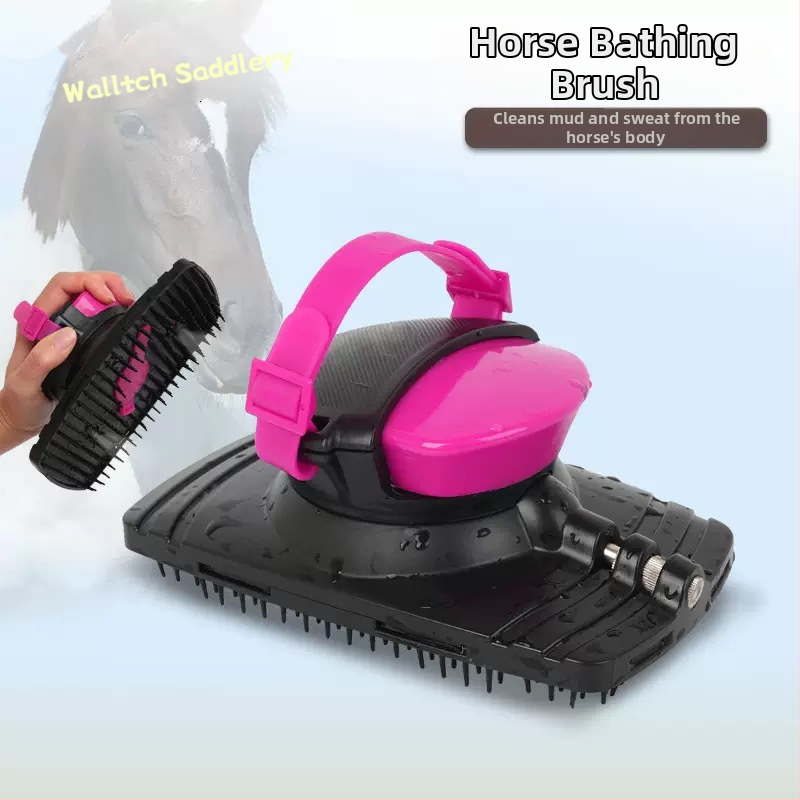 Set kef na starostlivosť o konia pre sedlo: masážna kefa, kefa na postrek vodou, čistiaca kozmetická kefa