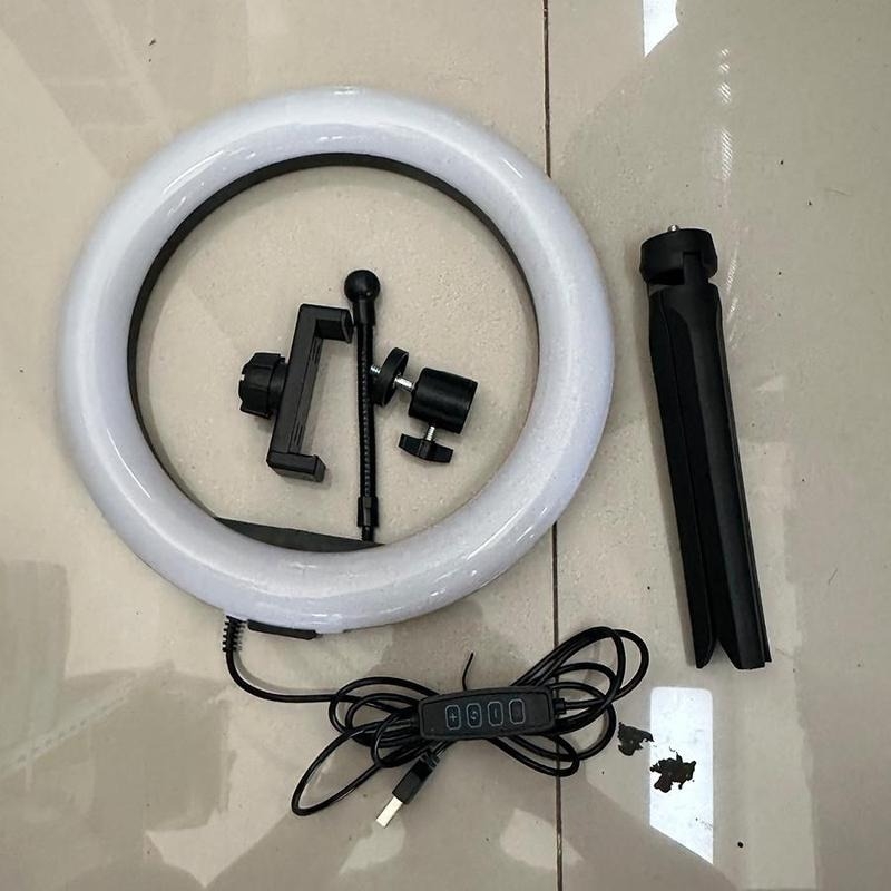 LED пръстен светлина за лайв стрийминг, модел K-L10, LED запълваща светлина, мощност под 10W, напрежение 5V, функция: три температури на цвета