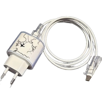 Kabeļu Organizatora korpuss no sveķiem semi-soft – Apple 20W uzlādei, Lidmašīnas raksts, Eiropas stils, 1 gab.