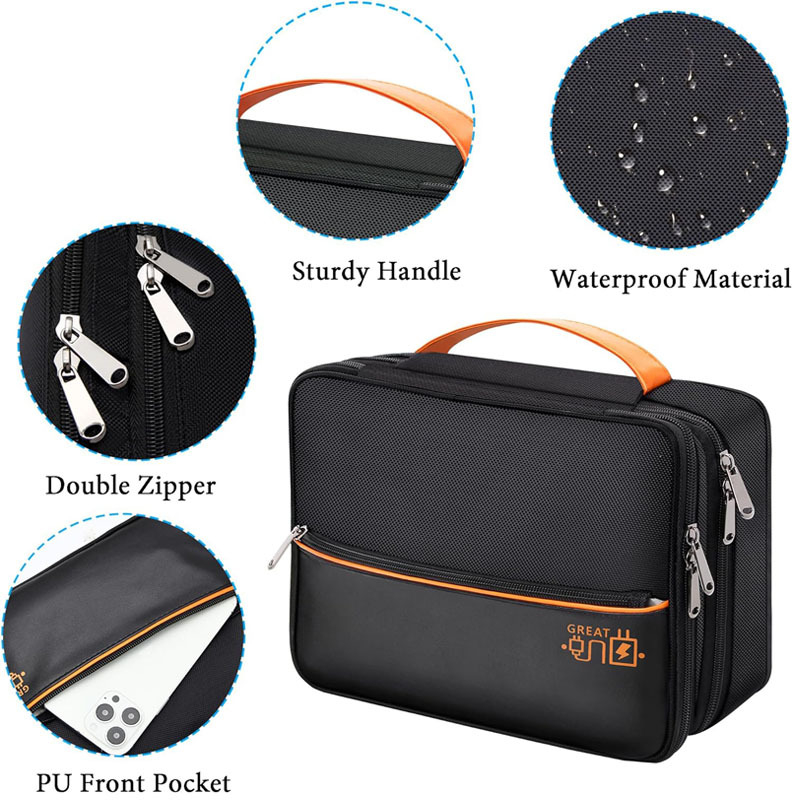 Електронен органайзер за кабели — кубична форма, мултифункционален, модел 02513, материал катион, подходящ за пътуване