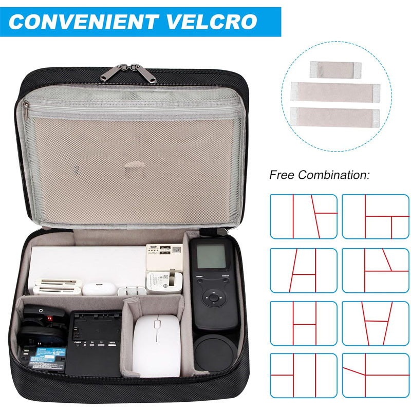 Електронен органайзер за кабели — кубична форма, мултифункционален, модел 02513, материал катион, подходящ за пътуване