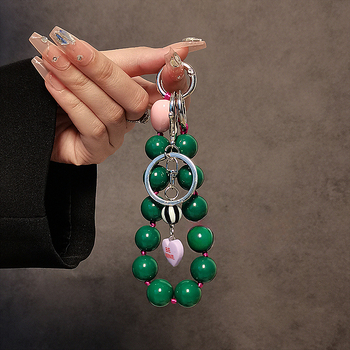 Декоративна сърцевидна акрилна украса за телефон - ръчна изработка, творчески стил