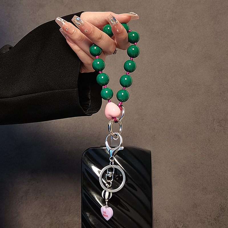 Декоративна сърцевидна акрилна украса за телефон - ръчна изработка, творчески стил