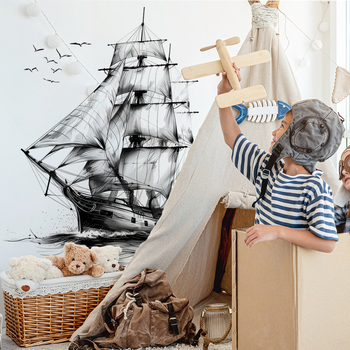 PVC стенен стикер с морски мотиви (чайка) - 2 части, графити стил, подходящ за всекидневна, спалня и антре