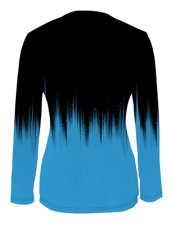 Тениска с дълъг ръкав и яка с цип, пайчворк принт, полиестер със спандекс 95%+, свободна кройка, ежедневен стил японско‑корейски