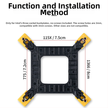 Držiak chladiča CPU pre univerzálne dosky 1366/115x/775, OEM spracovanie, odvod tepla