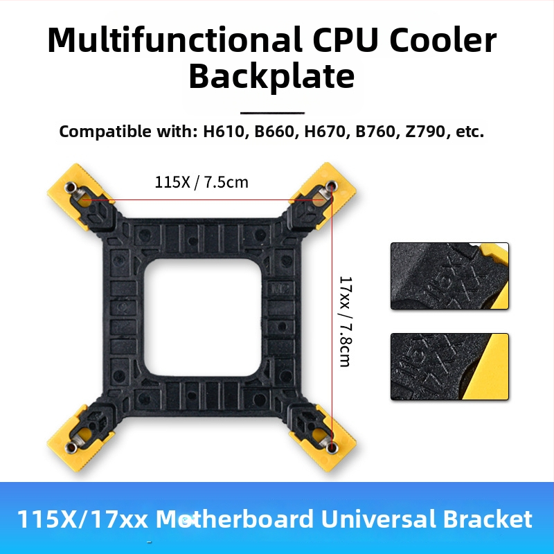 Držiak chladiča CPU pre univerzálne dosky 1366/115x/775, OEM spracovanie, odvod tepla