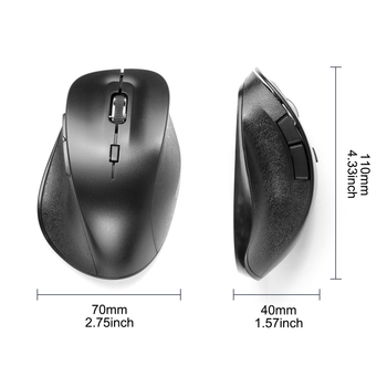 Bezdrôtová myš 2.4G, 5 tlačid, optoelektronický senzor, ergonický pre veľké ruky, model MOUSE24-BK