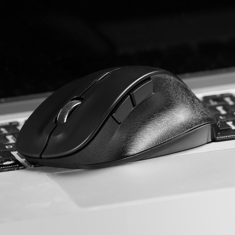 Безжична мишка 2.4G, 5 бутона, оптоелектронен сензор, ергономична за големи ръце, модел MOUSE24-BK