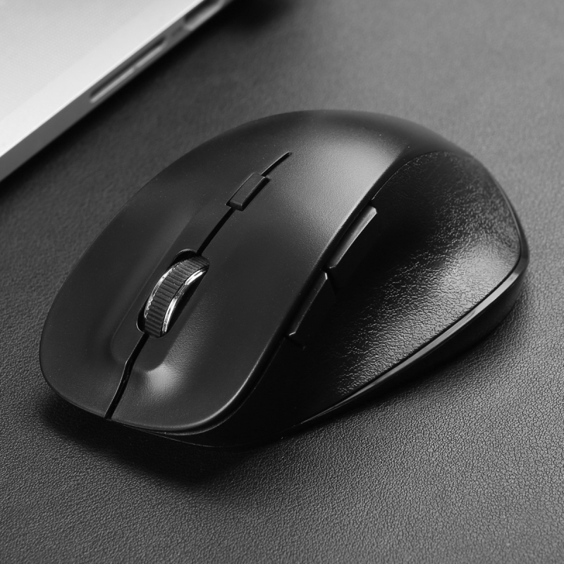 Безжична мишка 2.4G, 5 бутона, оптоелектронен сензор, ергономична за големи ръце, модел MOUSE24-BK