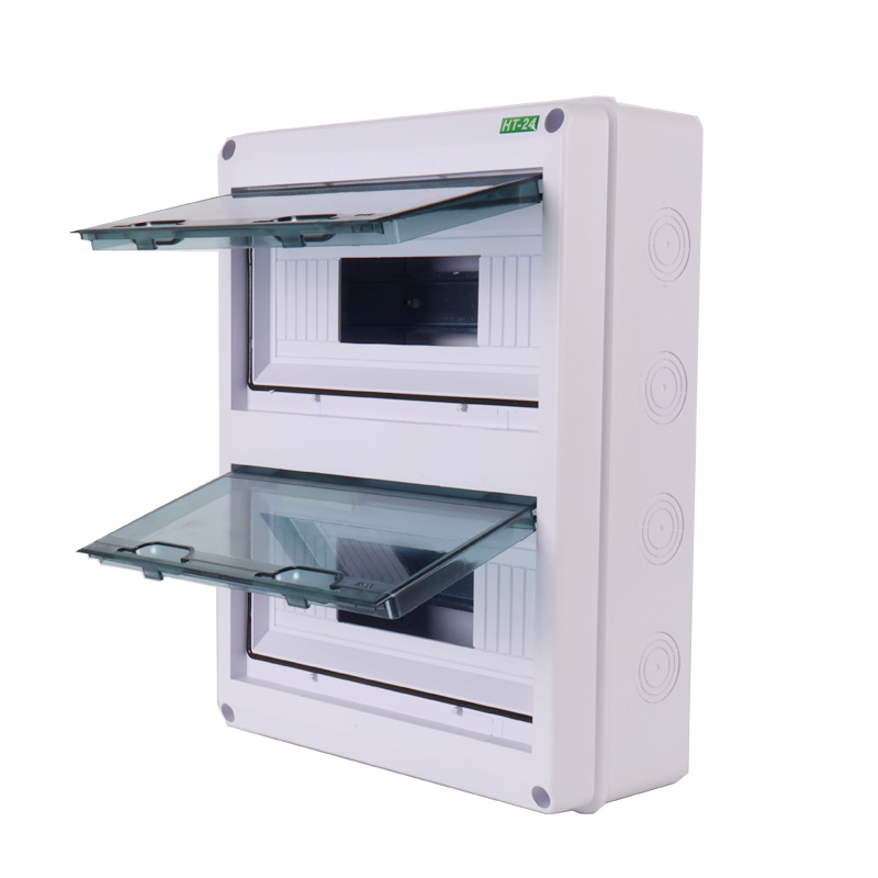 HT24 rozvádzač osvetlenia, plastový, povrchovo montovaný, IP65, 2 rady, 10–16 A