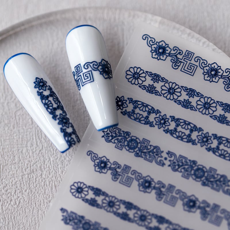 Nálepky na nechty z PET materiálu, reliéfny vzor, TS-2349, domácka značka