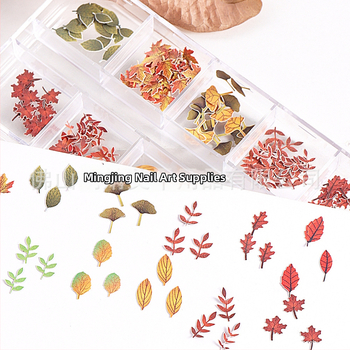 Čipky na nechty z drevenej pulpovej série – kvetinový vzor, materiál: plast, štýl INS, séria drevenej pulpovej čipky