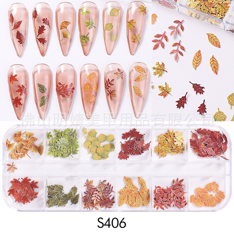 Čipky na nechty z drevenej pulpovej série – kvetinový vzor, materiál: plast, štýl INS, séria drevenej pulpovej čipky