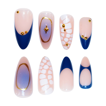 Наклейки за нокти с 3D цветя, бадемовидно оформление, леопардов принт и звездни мотиви, златен кант