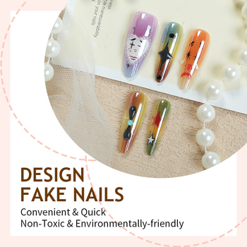 Nálepky na nechty – nositeľný dizajn, kreslený vzor, retro štýl, sada 30 kusov