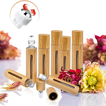 Персонализирана бамбукова дървена ролер бутилка, матов завършек, индивидуална дебелина, печат на лого, модерен минимализъм