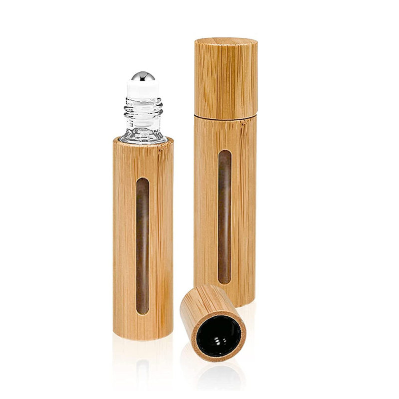 Персонализирана бамбукова дървена ролер бутилка, матов завършек, индивидуална дебелина, печат на лого, модерен минимализъм