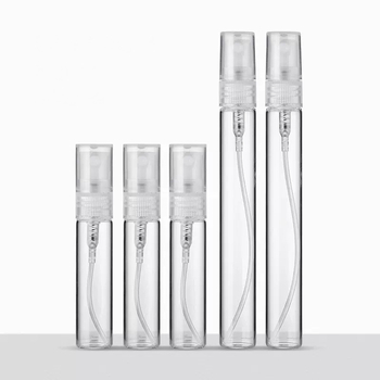 Sklenená fľaštička na parfum, rozprašovač, prázdna, prenášateľná, vzorka