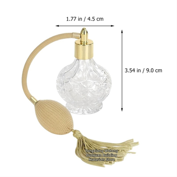 Znovu plniteľná sklenená fľaša na parfum s dlhou rozprašovačom, krištáľový povrch