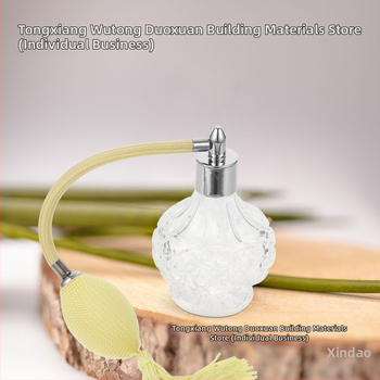 Znovu plniteľná sklenená fľaša na parfum s dlhou rozprašovačom, krištáľový povrch