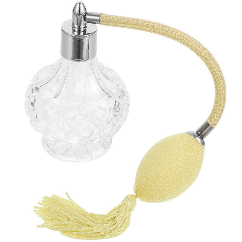 Znovu plniteľná sklenená fľaša na parfum s dlhou rozprašovačom, krištáľový povrch