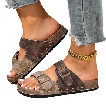 Унисекс Birkenstock-стил сандали с PU горна част, коркова подметка, отворен пръст