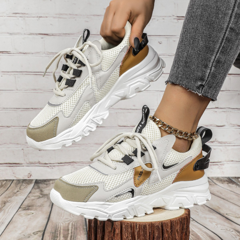 Унисекс спортно-ежедневни обувки: мрежесто горнище, дишащи, EVA подметка, кръгла пръст, връзки