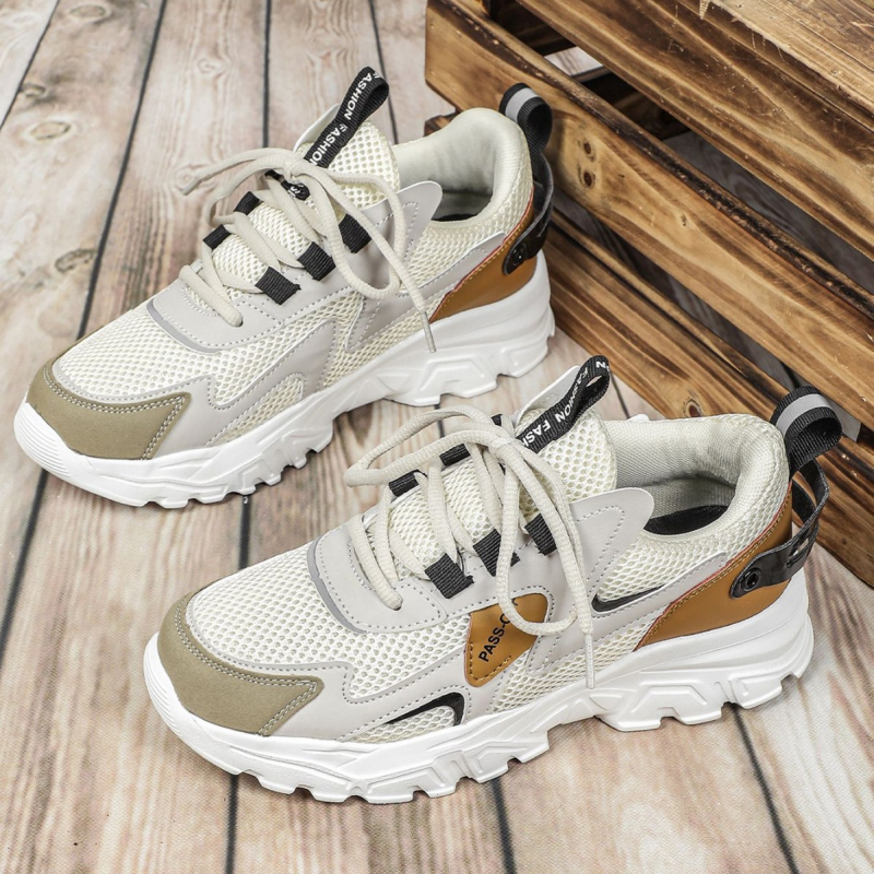Унисекс спортно-ежедневни обувки: мрежесто горнище, дишащи, EVA подметка, кръгла пръст, връзки
