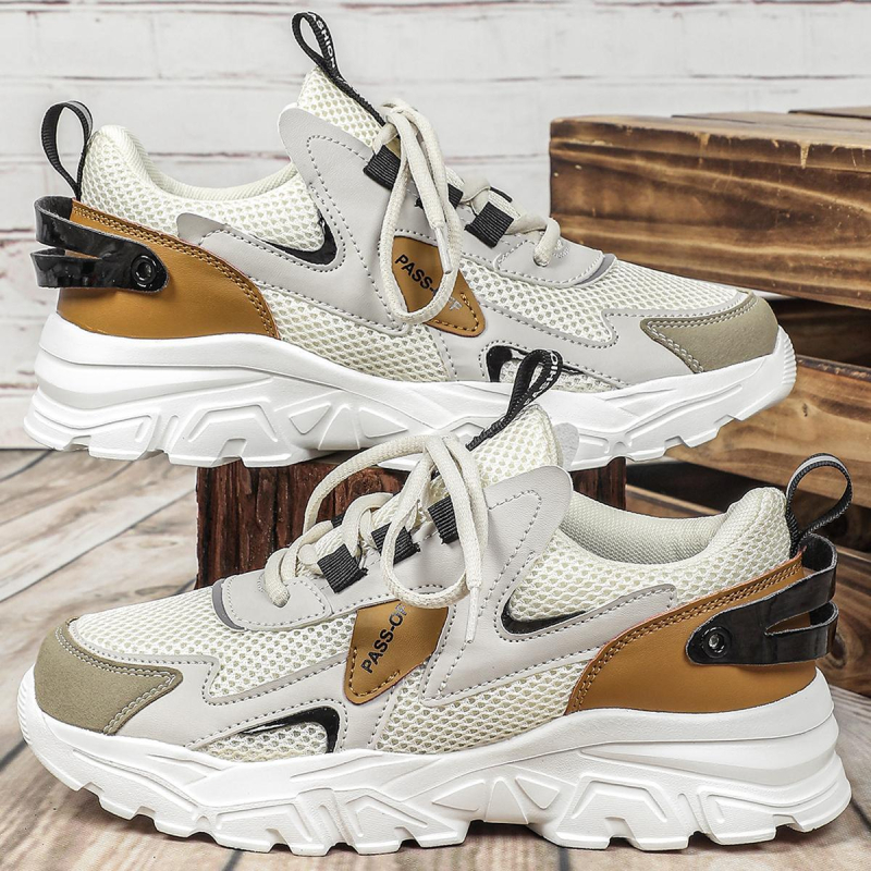 Унисекс спортно-ежедневни обувки: мрежесто горнище, дишащи, EVA подметка, кръгла пръст, връзки