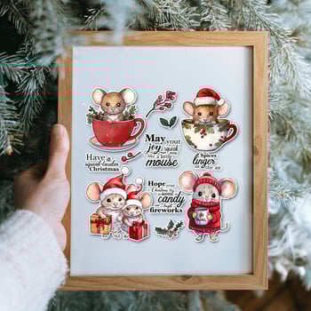 Yi Xuan silikoninis reljefinis spaudas ir peilio forma, Kalėdinės pelės forma, rankinės dekoravimui