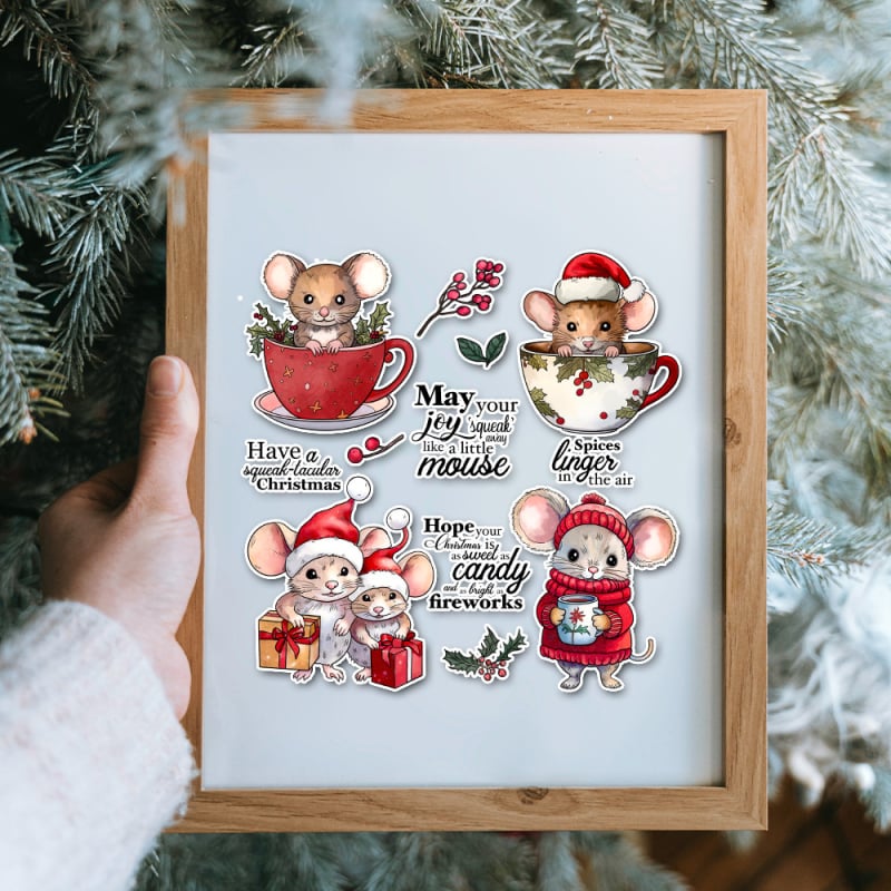 Yi Xuan silikoninis reljefinis spaudas ir peilio forma, Kalėdinės pelės forma, rankinės dekoravimui