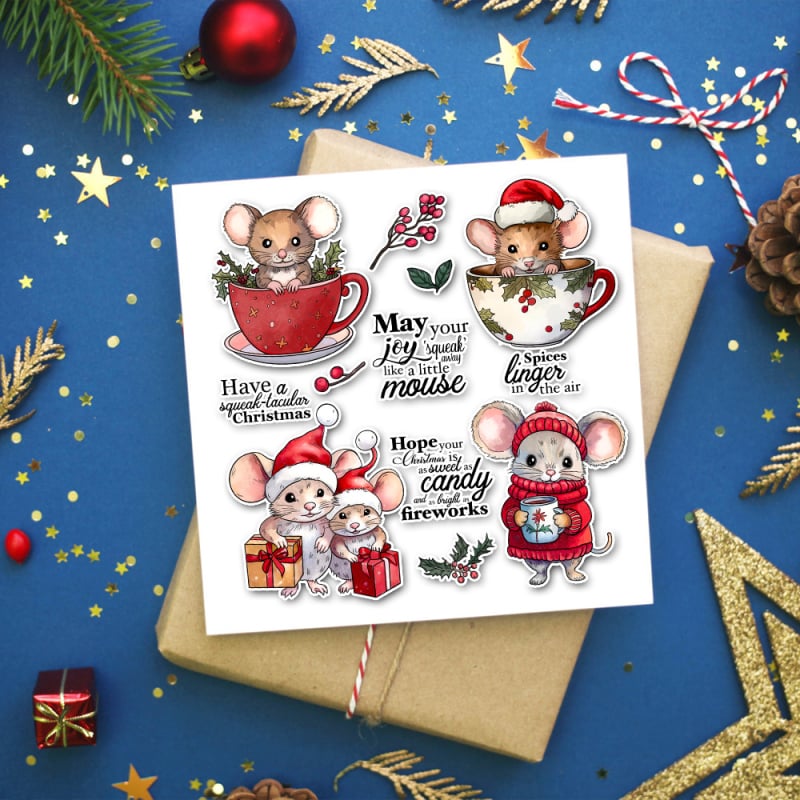 Yi Xuan silikoninis reljefinis spaudas ir peilio forma, Kalėdinės pelės forma, rankinės dekoravimui