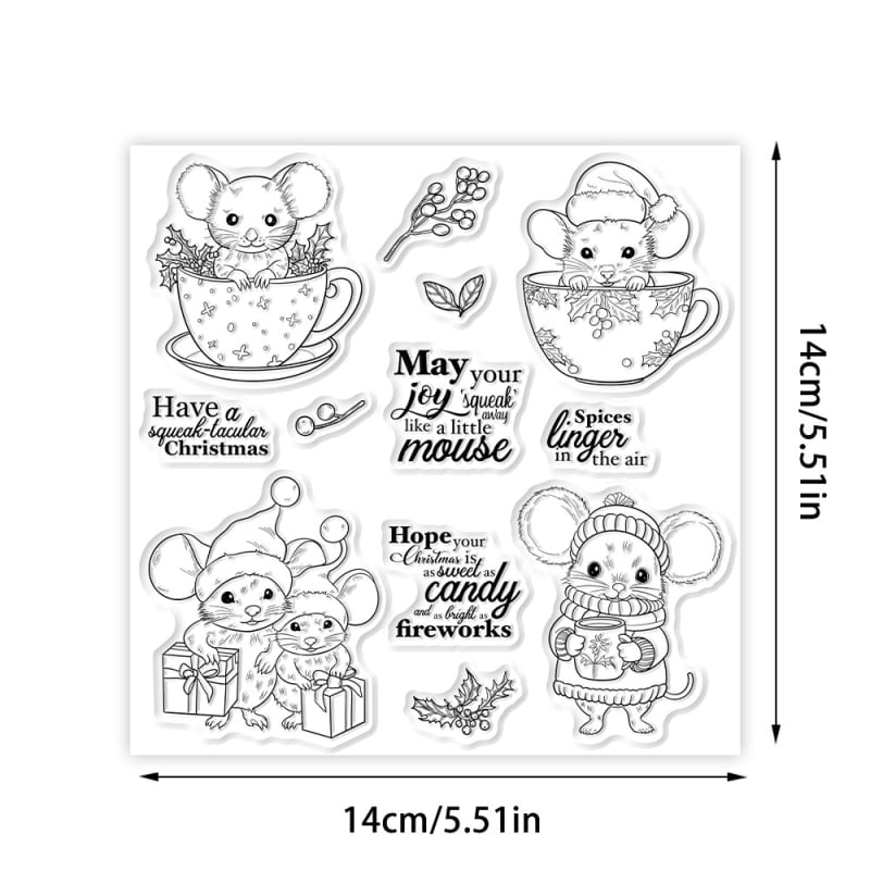 Yi Xuan silikoninis reljefinis spaudas ir peilio forma, Kalėdinės pelės forma, rankinės dekoravimui