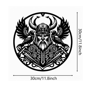 Викинг воин – Желязна художествена силуета за стена, KY-A107 | Материал: Желязо; Категория: Стенно висяща декорация; Стилове: Китайски стил, Класически, Креативен, Модерен минимализъм, Европейски и Американски