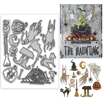 Formă de embossing cu cuțit – Motive Halloween; Oțel carbon; Turnată; Pentru decorarea hârtiei în arta manuală