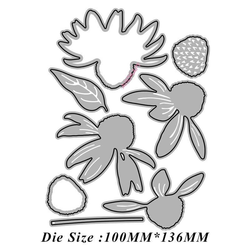 Комплект метални форми за изрязване на цветя за DIY гравиране, домашна употреба, индивидуално опаковани в PP торбички