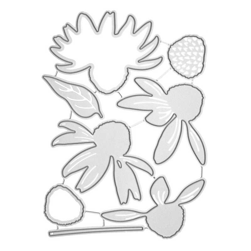 Комплект метални форми за изрязване на цветя за DIY гравиране, домашна употреба, индивидуално опаковани в PP торбички