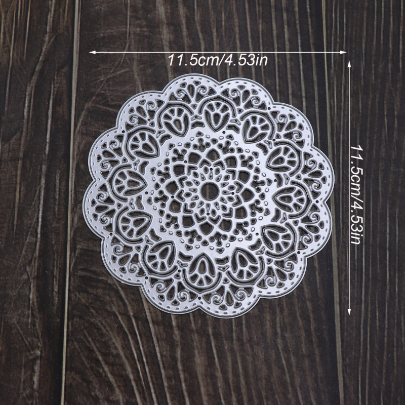 Винтидж дантелен диск за изрязване, метална матрица за изрязване с тиснене, за хартиено изкуство и DIY scrapbooking, опакована в PP торбичка